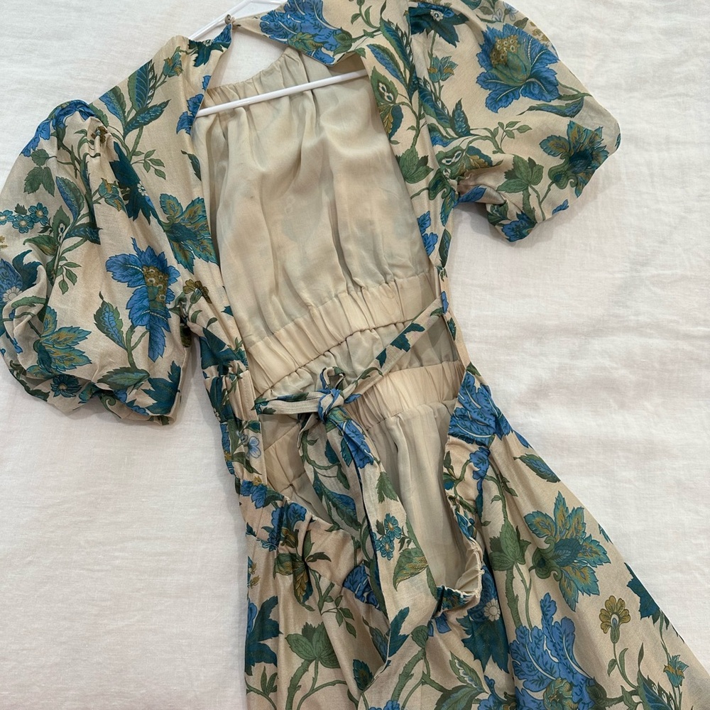 SIR the label Cream Mini Dress with Blue Floral Print - Picture 3 of 4